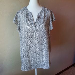 Adrianna Papell Blouse - Black & White - Size XL